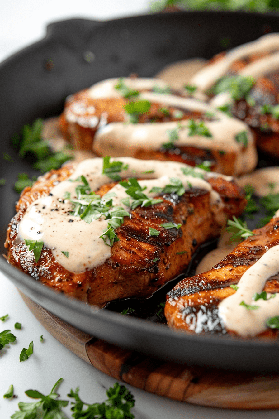 Mouthwatering Classic Keto Pork Chops with Garlic Butter Sauce Recipe ...