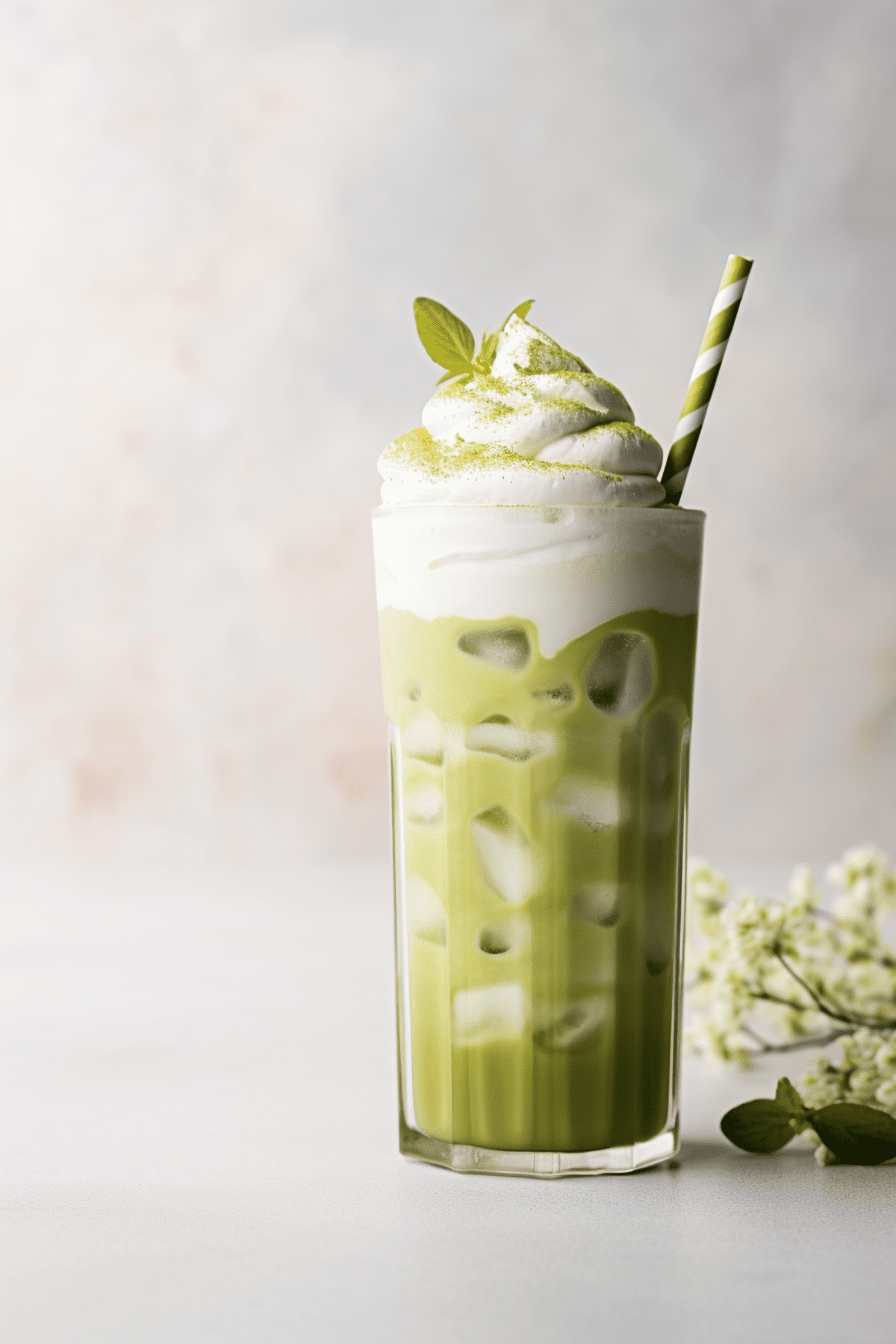 Delicious Keto Matcha Green Tea Whipped Cream Iced Latte Recipe