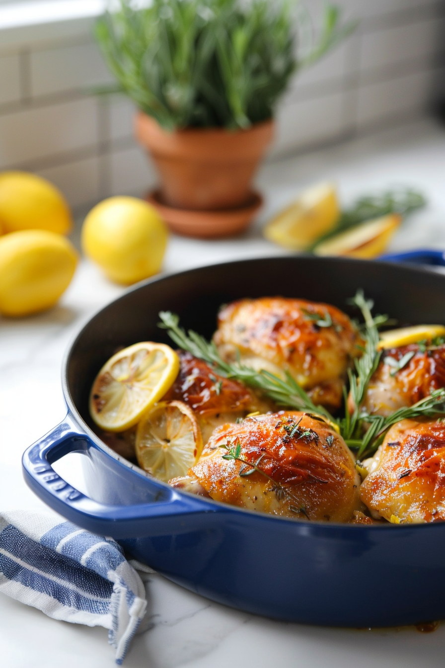 Mouthwatering Keto Dutch Oven Lemon Herb Roasted Chicken Recipe for a ...
